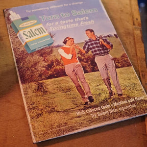 A wooden poster print of an old vintage Salem cigarettes advert