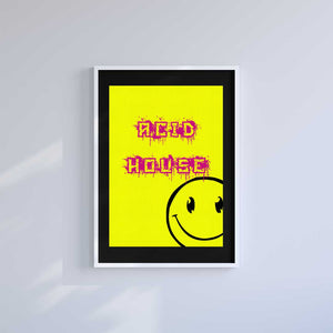 Large (A2) 16.5" x 23.4" inc Mount-Black-Acid House- Wall Art Print-Famous Rebel