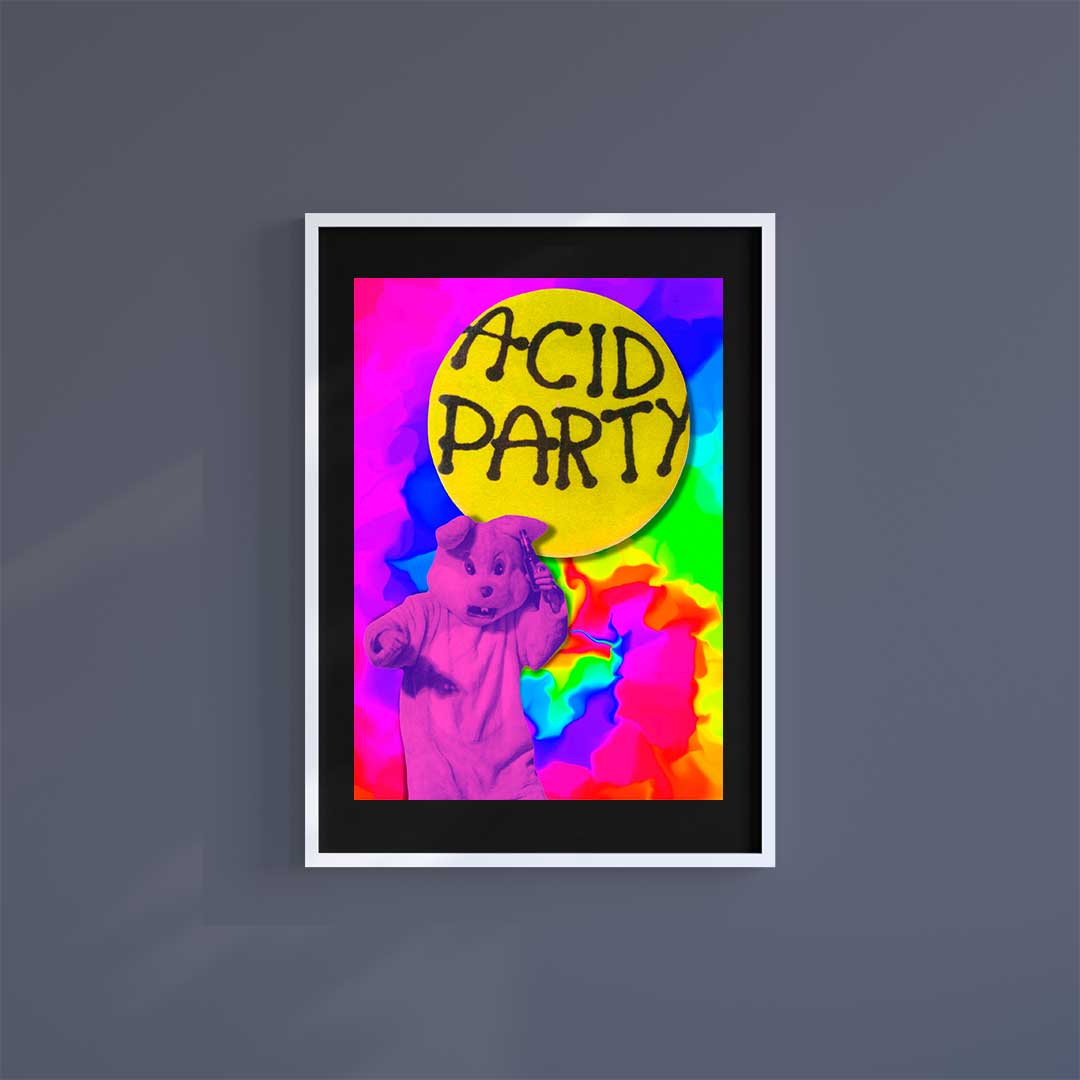 Medium (A3) 11.75" x 16.5" inc Mount-Black-Acid Party - Wall Art Print-Famous Rebel