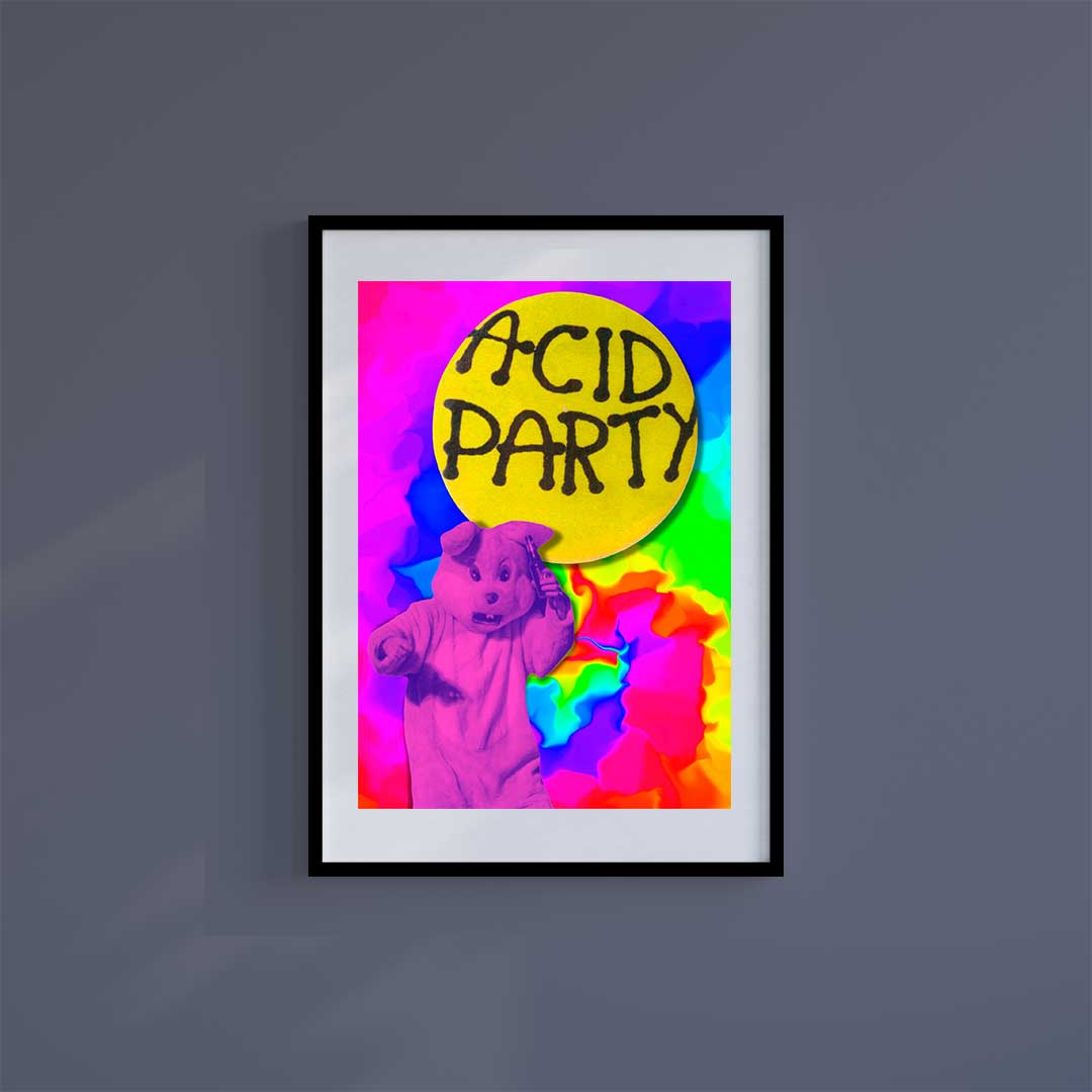 Medium (A3) 11.75" x 16.5" inc Mount-White-Acid Party - Wall Art Print-Famous Rebel