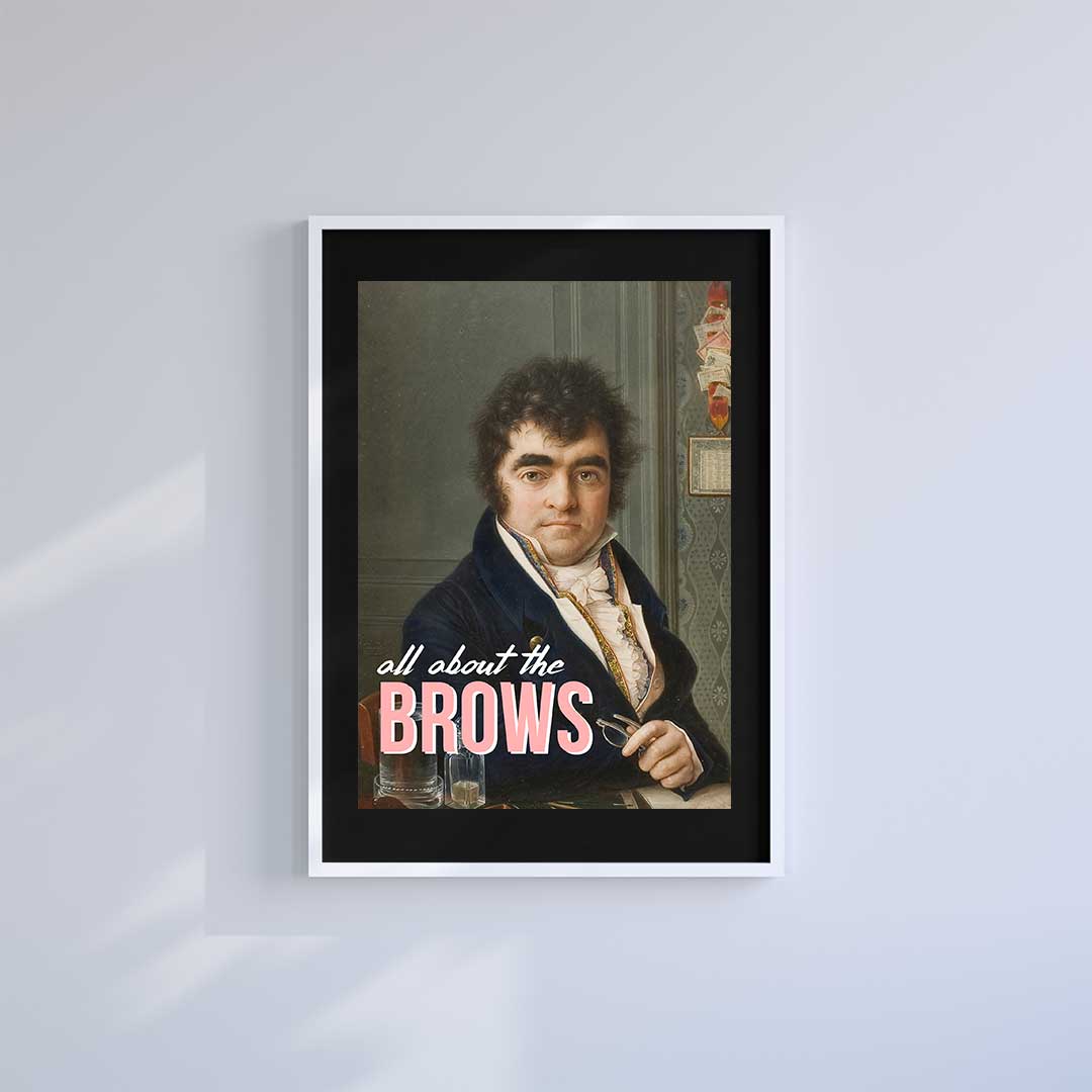 Large (A2) 16.5" x 23.4" inc Mount-Black-All About The Brows - Wall Art Print-Famous Rebel