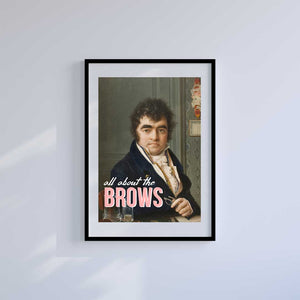 Medium (A3) 11.75" x 16.5" inc Mount-White-All About The Brows - Wall Art Print-Famous Rebel