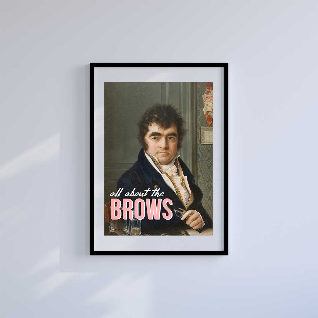 Small 10"x8" inc Mount-White-All About The Brows - Wall Art Print-Famous Rebel