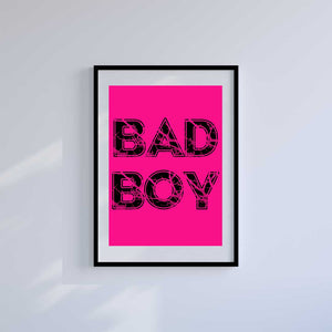 Medium (A3) 11.75" x 16.5" inc Mount-White-Bad Boy - Wall Art Print-Famous Rebel