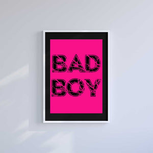 Small 10"x8" inc Mount-Black-Bad Boy - Wall Art Print-Famous Rebel