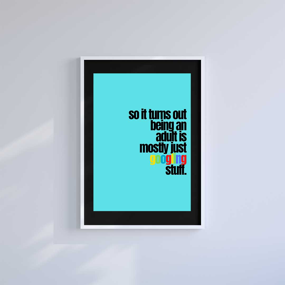 Small 10"x8" inc Mount-Black-Being An Adult- Wall Art Print-Famous Rebel