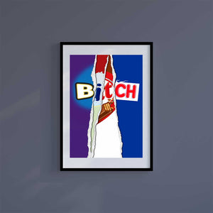Large (A2) 16.5" x 23.4" inc Mount-Black-Bitch Bar-Wall Art Print-Famous Rebel