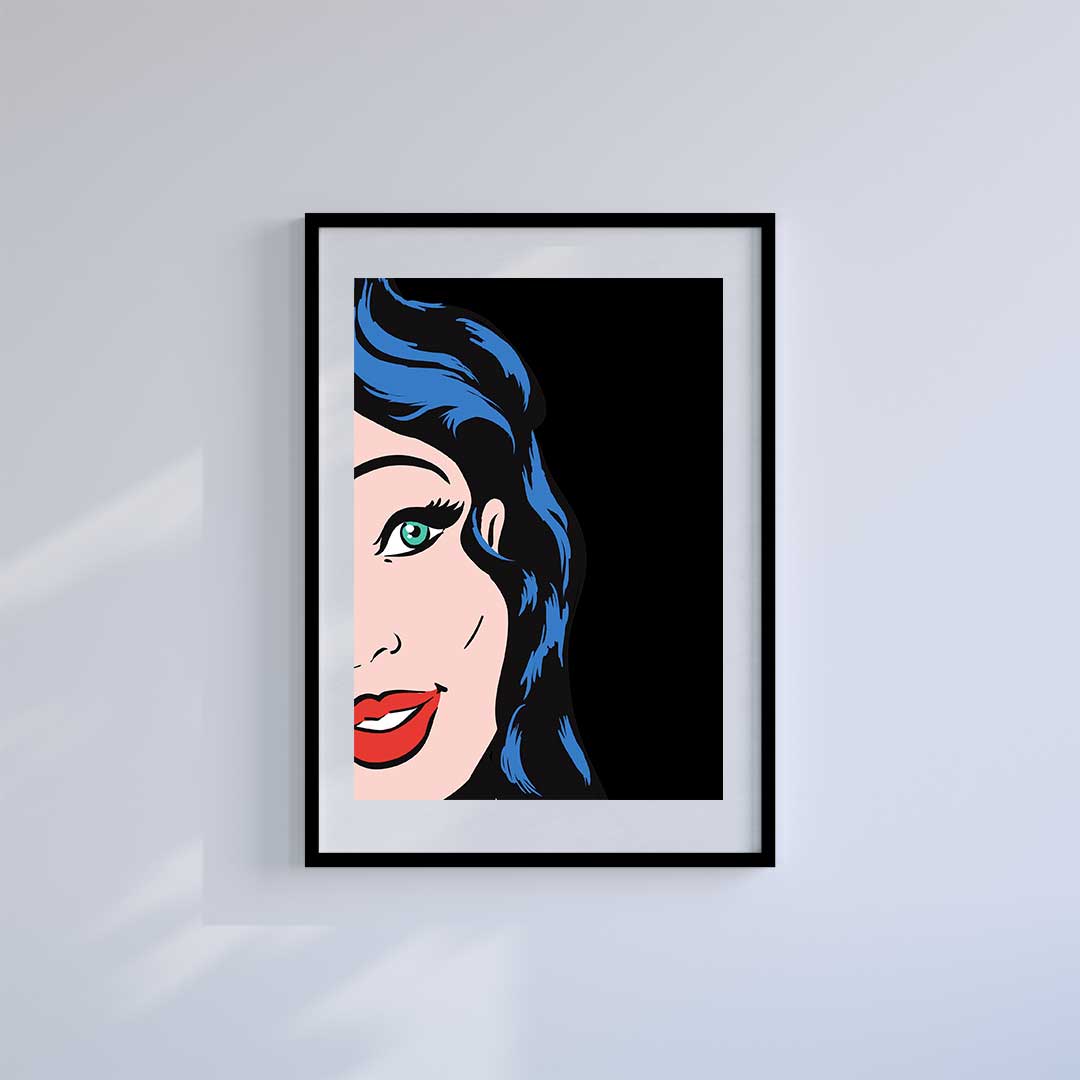 Small 10"x8" inc Mount-White-Blue Hair - Wall Art Print-Famous Rebel