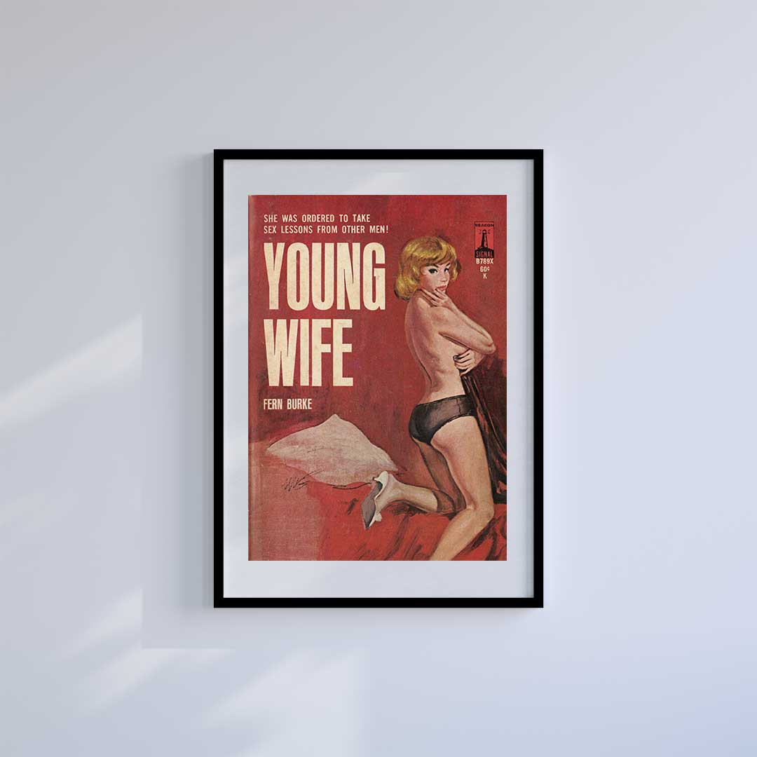 Small 10"x8" inc Mount-White-Bored Young Wife - Wall Art Print-Famous Rebel