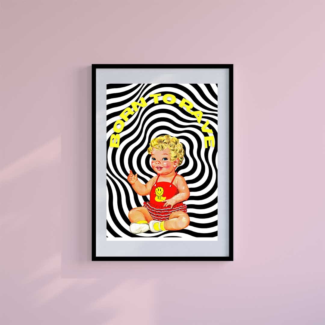 -Born To Rave Zebra - Wall Art Print-Famous Rebel