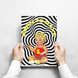 -Born To Rave Zebra - Wall Art Print-Famous Rebel