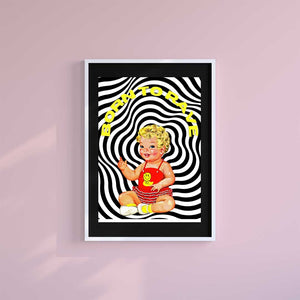 Medium (A3) 11.75" x 16.5" inc Mount-Black-Born To Rave Zebra - Wall Art Print-Famous Rebel