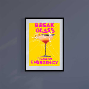 Large (A2) 16.5" x 23.4" inc Mount-White-Break For Cocktails - Wall Art Print-Famous Rebel