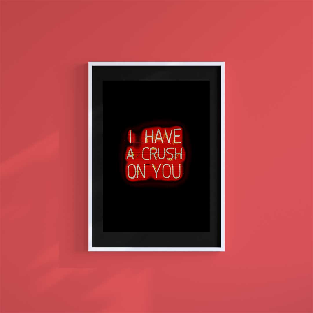 Medium (A3) 11.75" x 16.5" inc Mount-Black-Crush On You - Wall Art Print-Famous Rebel