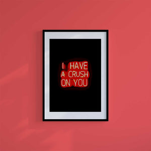 Medium (A3) 11.75" x 16.5" inc Mount-White-Crush On You - Wall Art Print-Famous Rebel