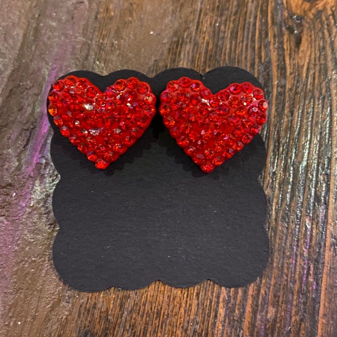 Crystal Heart-Stud Earrings-Joe Cool-Famous Rebel