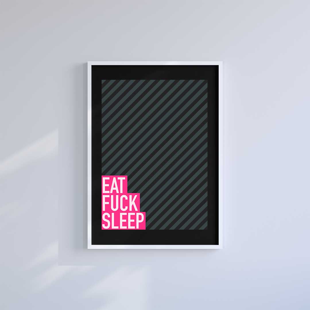 Large (A2) 16.5" x 23.4" inc Mount-Black-Daily Grind - Wall Art Print-Famous Rebel