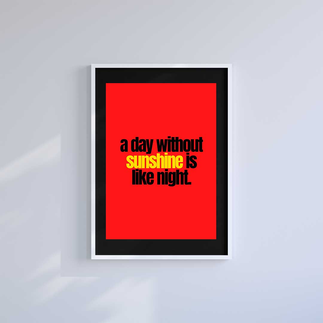 Large (A2) 16.5" x 23.4" inc Mount-Black-Day and Night- Wall Art Print-Famous Rebel
