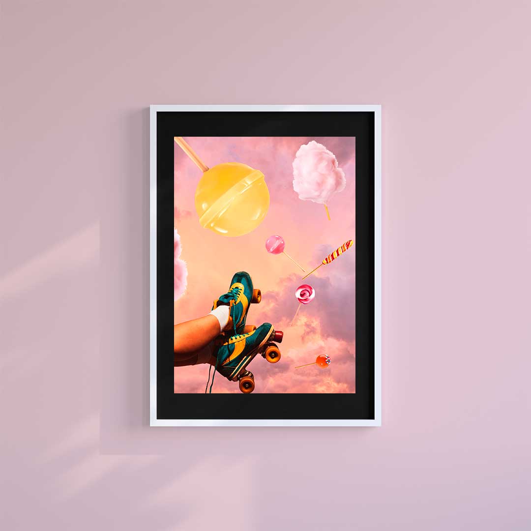 Large (A2) 16.5" x 23.4" inc Mount-Black-Daydreaming - Wall Art Print-Famous Rebel
