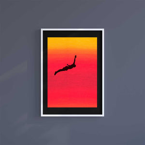 Large (A2) 16.5" x 23.4" inc Mount-Black-Dive In - Wall Art Print-Famous Rebel