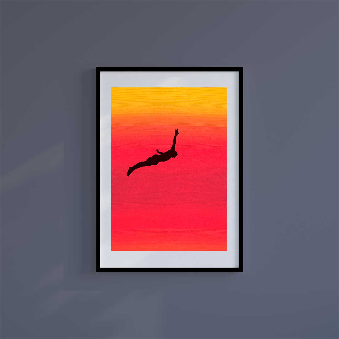 Large (A2) 16.5" x 23.4" inc Mount-White-Dive In - Wall Art Print-Famous Rebel