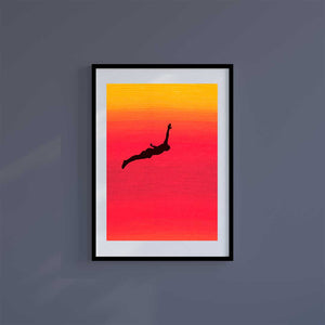Small 10"x8" inc Mount-White-Dive In - Wall Art Print-Famous Rebel