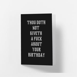 Doth Not Giveth - Greetings Card Famous Rebel