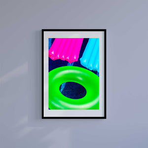 Small 10"x8" inc Mount-White-Down By The Pool - Wall Art Print-Famous Rebel
