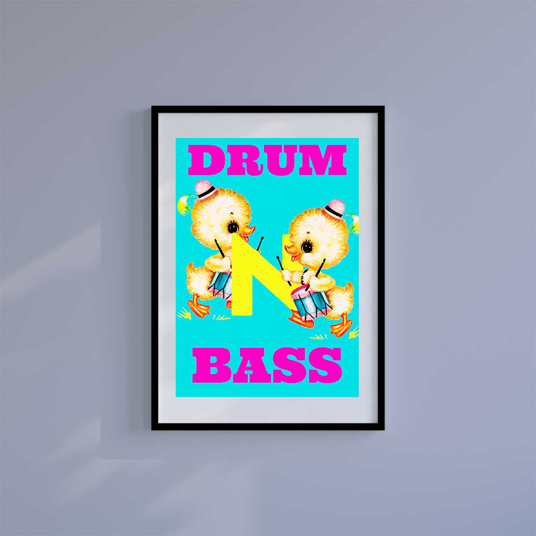 Small 10"x8" inc Mount-White-Drum N Bass Chick - Wall Art Print-Famous Rebel