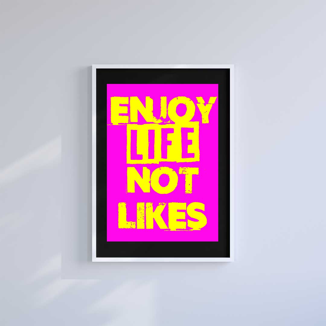 Small 10"x8" inc Mount-Black-Enjoy Life- Wall Art Print-Famous Rebel