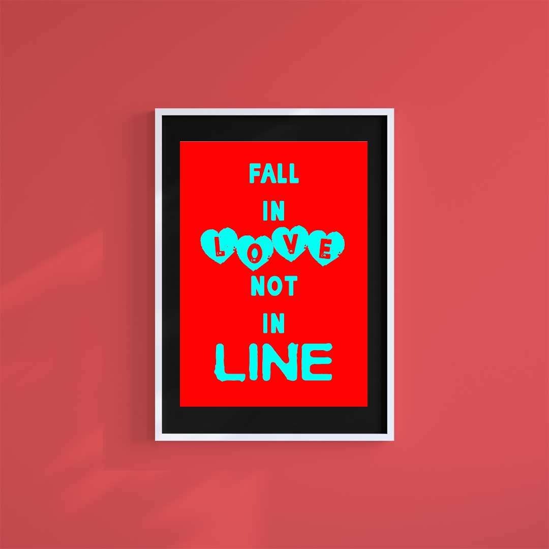 Large (A2) 16.5" x 23.4" inc Mount-Black-Fall in Love - Wall Art Print-Famous Rebel