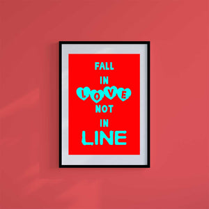 Large (A2) 16.5" x 23.4" inc Mount-White-Fall in Love - Wall Art Print-Famous Rebel