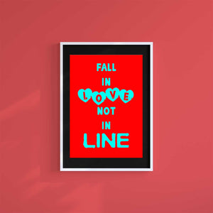 Small 10"x8" inc Mount-Black-Fall in Love - Wall Art Print-Famous Rebel