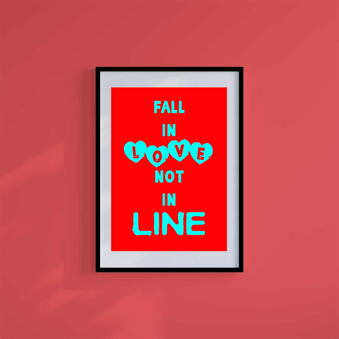 Small 10"x8" inc Mount-White-Fall in Love - Wall Art Print-Famous Rebel