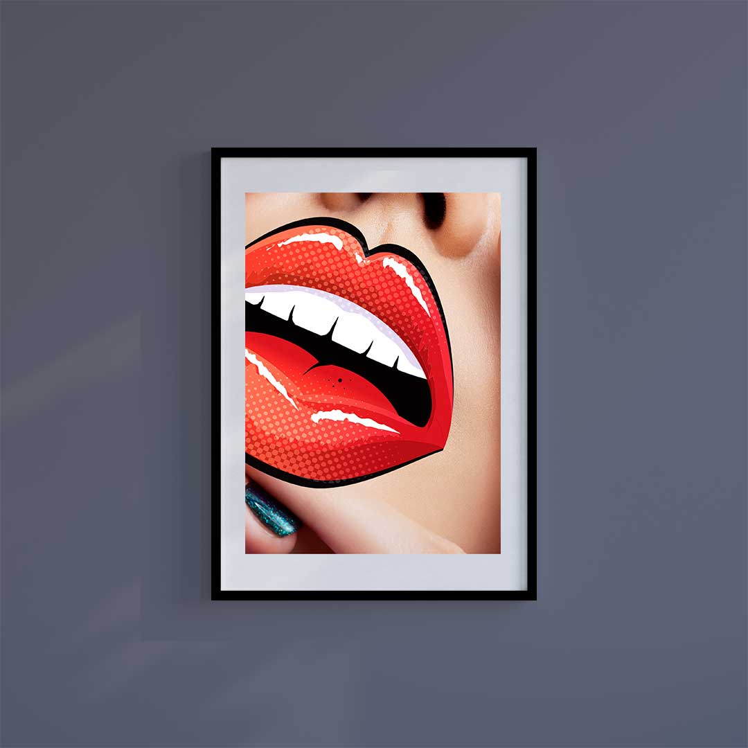 Medium (A3) 11.75" x 16.5" inc Mount-White-Filter Lips - Wall Art Print-Famous Rebel