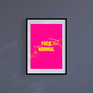 Large (A2) 16.5" x 23.4" inc Mount-White-Fuck Normal - Wall Art Print-Famous Rebel