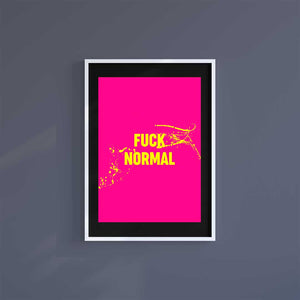 Medium (A3) 11.75" x 16.5" inc Mount-Black-Fuck Normal - Wall Art Print-Famous Rebel