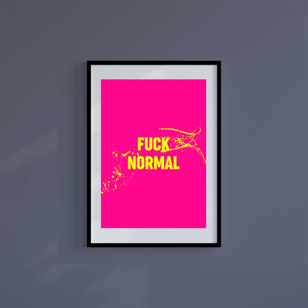 Medium (A3) 11.75" x 16.5" inc Mount-White-Fuck Normal - Wall Art Print-Famous Rebel