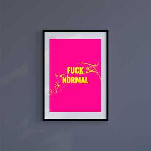 Medium (A3) 11.75" x 16.5" inc Mount-White-Fuck Normal - Wall Art Print-Famous Rebel