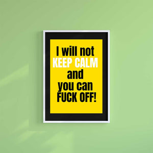 Large (A2) 16.5" x 23.4" inc Mount-White-Fuck Off- Wall Art Print-Famous Rebel