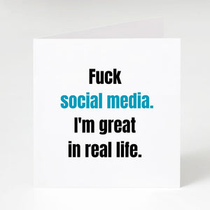 Fuck social Media-Notecard Famous Rebel