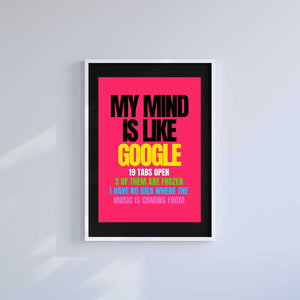 Large (A2) 16.5" x 23.4" inc Mount-Black-Google MInd- Wall Art Print-Famous Rebel