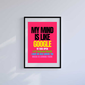 Large (A2) 16.5" x 23.4" inc Mount-White-Google MInd- Wall Art Print-Famous Rebel