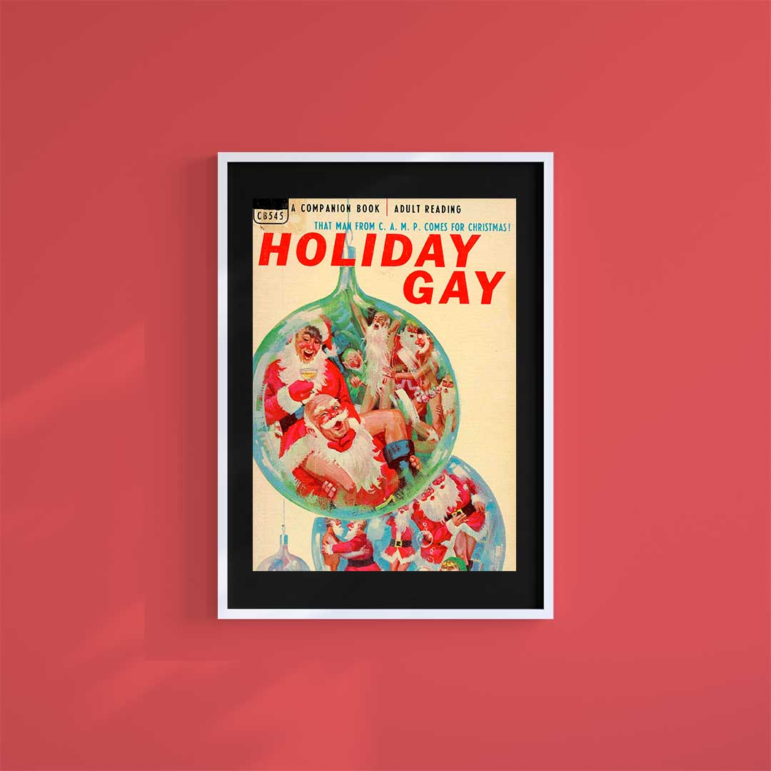 Medium (A3) 11.75" x 16.5" inc Mount-Black-Happy Holiday - Wall Art Print-Famous Rebel