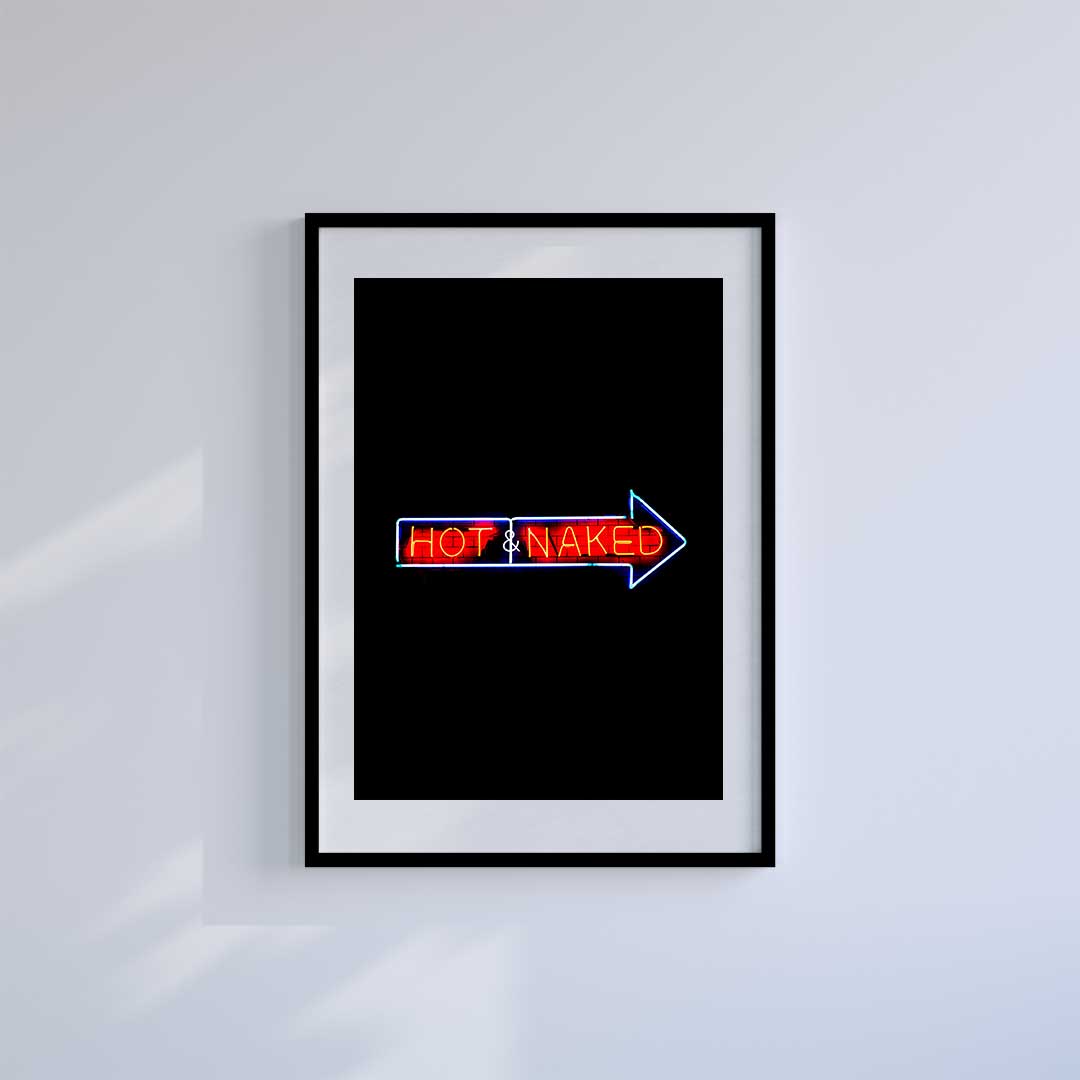 Small 10"x8" inc Mount-White-Hot & Naked - Wall Art Print-Famous Rebel