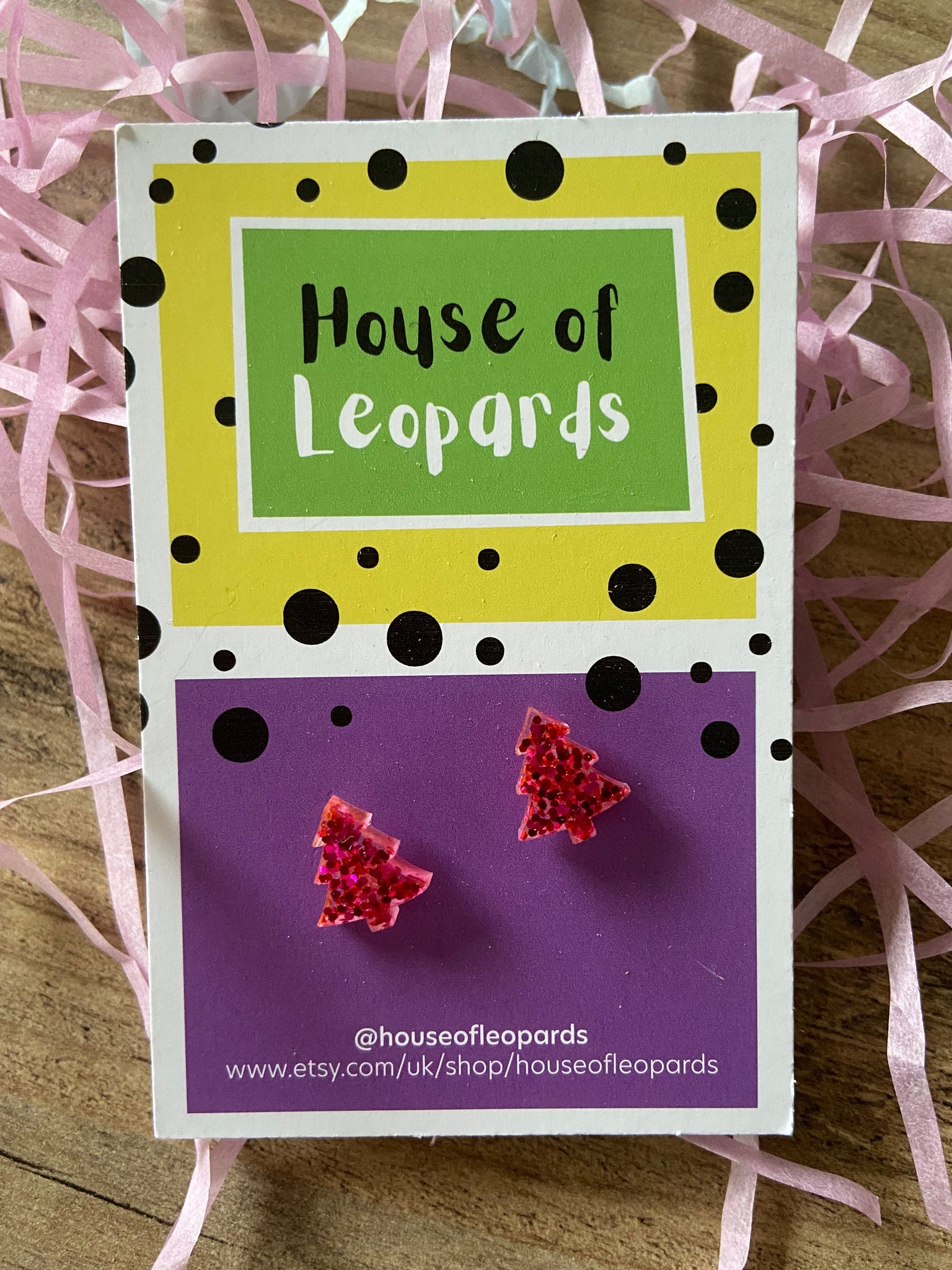 House of Leopards-Christmas Tree Stud Earrings-Famous Rebel