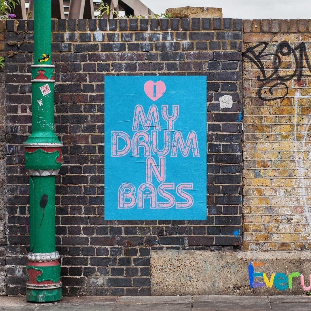 -I Love Drum and Bass - Wall Art Print-Famous Rebel