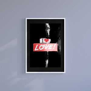 Large (A2) 16.5" x 23.4" inc Mount-Black-I Love Love - Wall Art Print-Famous Rebel