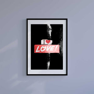Medium (A3) 11.75" x 16.5" inc Mount-White-I Love Love - Wall Art Print-Famous Rebel