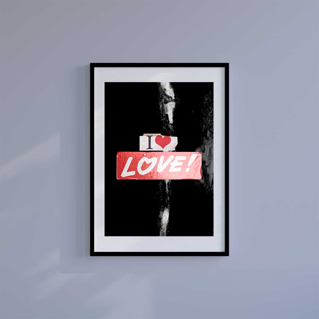 Small 10"x8" inc Mount-White-I Love Love - Wall Art Print-Famous Rebel